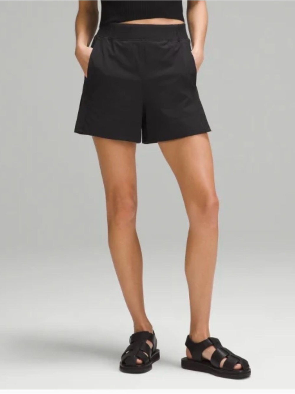 lululemon Stretch Wovan Relaxed Black Shorts 4” Original Shopping bag Included - Picture 10 of 12